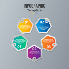 Business Infographic template. Business concept with 5 options, parts, steps or processes