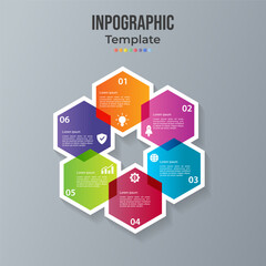 Business Infographic template. Business concept with 6 options, parts, steps or processes