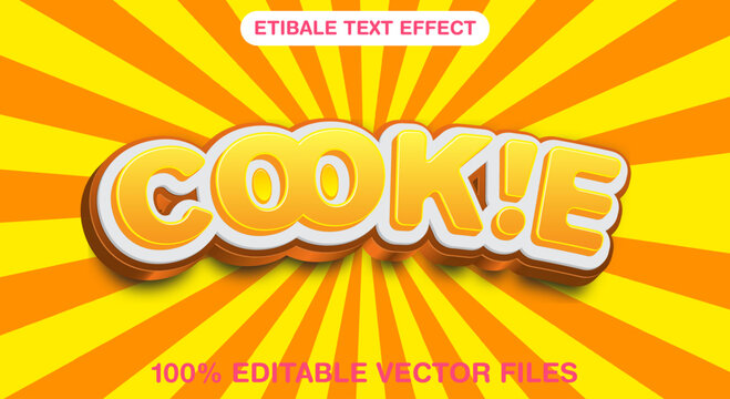 Editable text effect Cookies 3d Cartoon template style