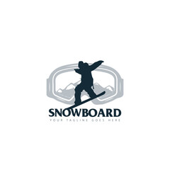 Silhouette of a snowboarder jumping isolated. Vector illustration