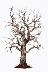 Dead tree isolated on white