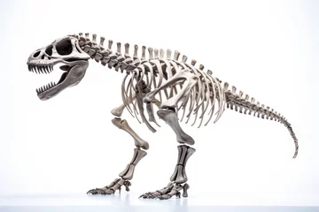 Foto op Canvas skeleton of dinosaur, skull and fossil dinosaur isolated on white background  © MAXXIMA Graphica