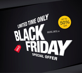 Black friday sale banner layout design
