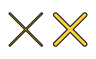 Close icon set for web and mobile app. Delete sign and symbol. cross sign