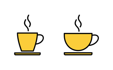 coffee cup icon set for web and mobile app. cup a coffee sign and symbol