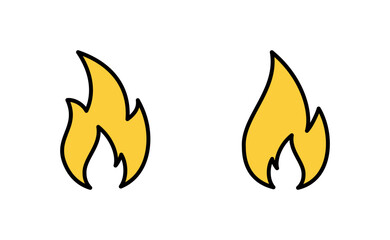 Fire icon set for web and mobile app. fire sign and symbol