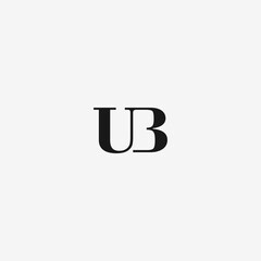 UB monogram fashion logo in black and white