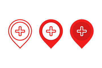 Fototapeta premium Medical pin location icon. Illustration vector