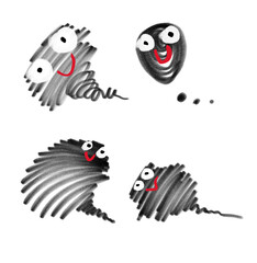 可愛い吹き出しオバケ