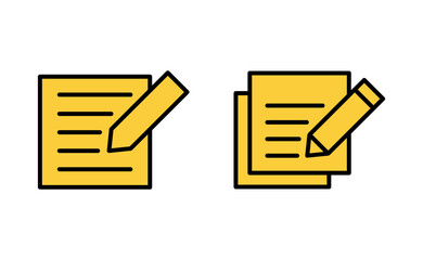 Note icon set for web and mobile app. notepad sign and symbol