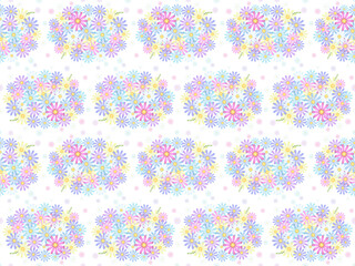 花のシームレスパターンA-6  PNG