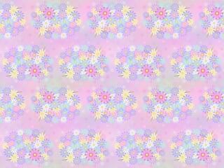 花のシームレスパターン　A-8