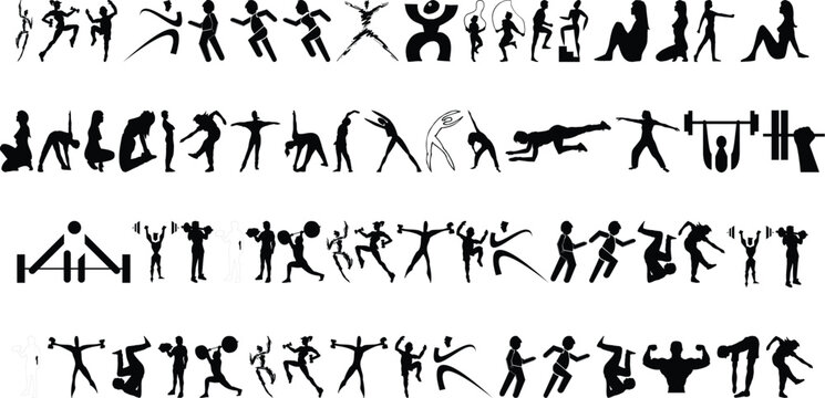 yoga pose all different vector arts