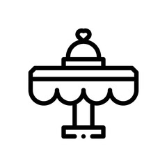 wedding dinner line icon