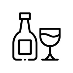 wine bottle line icon