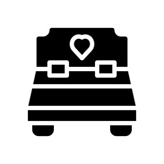 double bed glyph icon