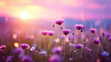 lavender field in the morning