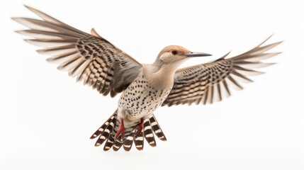 Flicker Beauty: Enchanting Bird on a Pure White Background