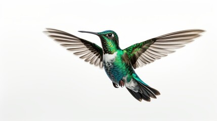 Obraz premium Hummingbird Beauty: Beautiful Bird on a Pure White Background