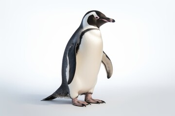 Captivating Penguin Portrait: Charming Bird Against a White Background