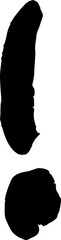 Exclamation Mark alphabet letter handwritten font.