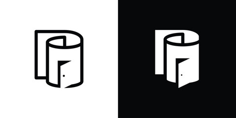 logo design inspired by paper combined with the room.