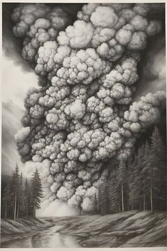 Inferno Unleashed A Pencil Portrait of Nature's Fury (Generated with Generative AI)




