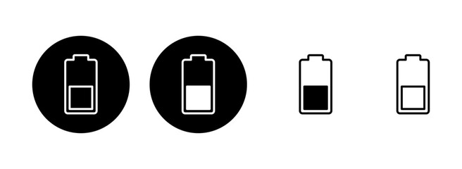 Battery icon set illustration. battery charging sign and symbol. battery charge level