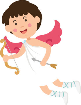 cartoon character cupid boy illustration on white background