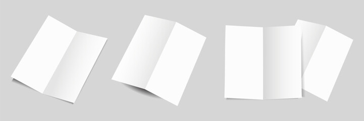 set of front and back flyer mockup isolated on gray