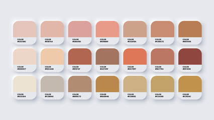 Color Palette, Color Swatches in RGB, HEX Colors, Pastel Colour in HEX Codes Catalog. Paint Colours Palette, Neutral Tones