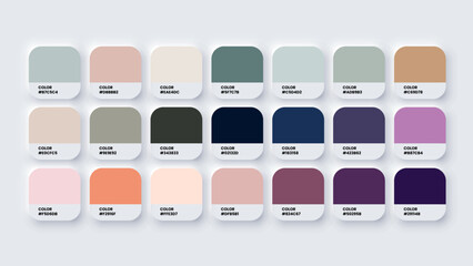Color Palette, Color Swatches in RGB, HEX Colors, Pastel Colour in HEX Codes Catalog. Paint Colours Palette, Neutral Tones