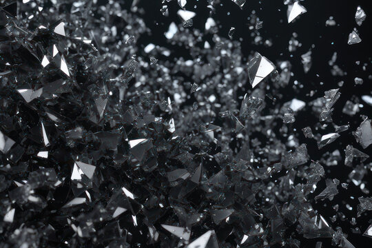 shattered glass on a black background