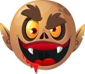 Cute cartoon vampire smiling. Vector illustration