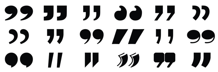set of comma icons. speech, quote mark vector