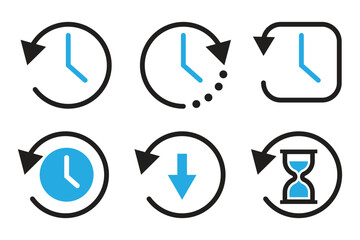 History icons set. recent event history sign and symbol