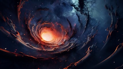 a space image with a surreal, abstract representation of a wormhole in deep space