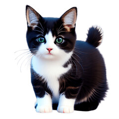 black and white cat