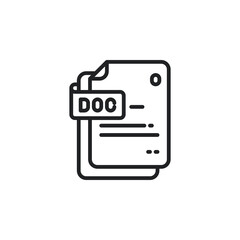 Document file, Doc outline icon. Vector illustration. Isolated icon is suitable for web, infographics, interfaces, and apps.