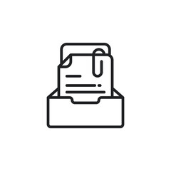 Archive storage, document, file, paper outline icon. Vector illustration. Isolated icon is suitable for web, infographics, interfaces, and apps.