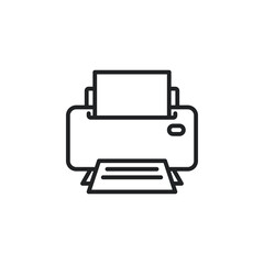 Printer outline icon. Vector illustration. Isolated icon is suitable for web, infographics, interfaces, and apps.