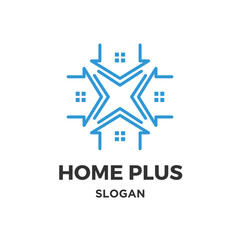 Obraz premium Homeplus building vector logo