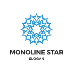 Vector monoline star logo design