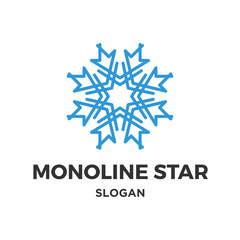 Vector monoline star logo design
