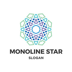 Fototapeta premium Vector monoline star logo design