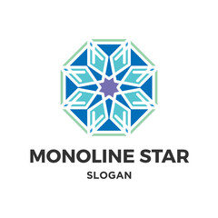 Vector monoline star logo design