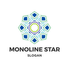 Fototapeta premium Vector monoline star logo design
