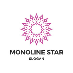 Vector monoline star logo design