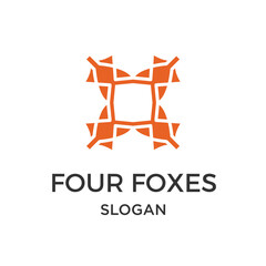 Fox tech logo icon design template vector illustration	
