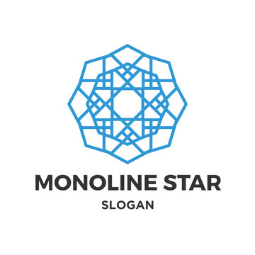 Vector monoline star logo design